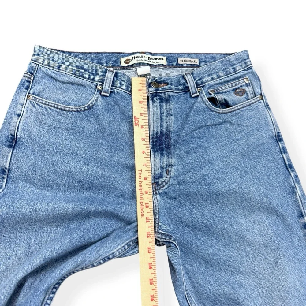 Harley Davidson Jeans Men's 36x30 Light‎ Wash Traditional Denim Biker Motorcycle